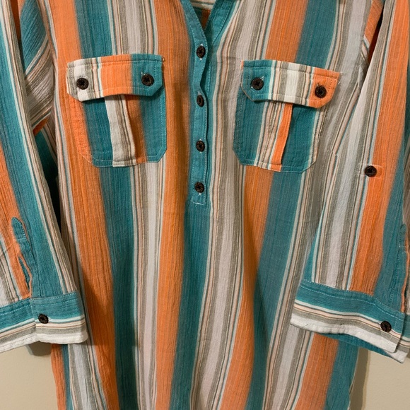 Christopher & Banks Stripped Adjustable Sleeves Top size Medium - Picture 5 of 16